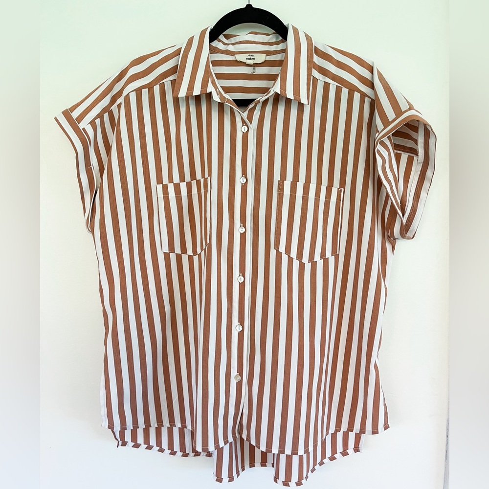 Womens button short sleeve top